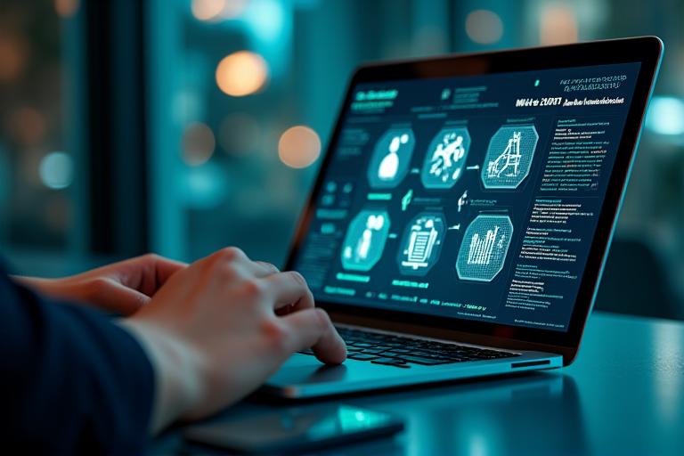 Digitale HR-Lösungen und KI im HR auf einem Laptop
